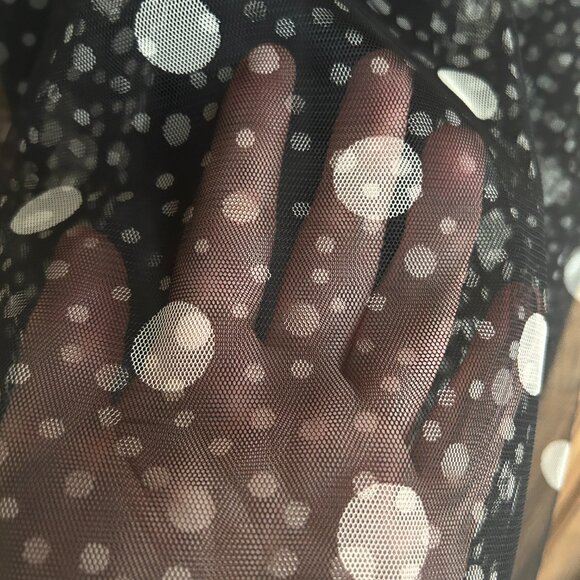 Jessica Howard Retro Black White Polka Dot Tulle‎ Fit & Flare Dress Vtg Party 10 - Picture 6 of 8